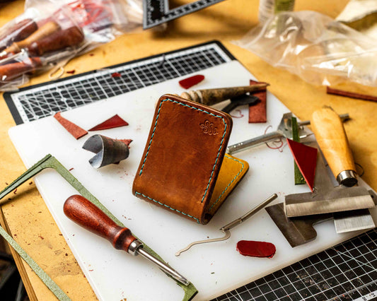 The Driver Wallet – Handmade Brown Leather Bifold with Thumb Slots