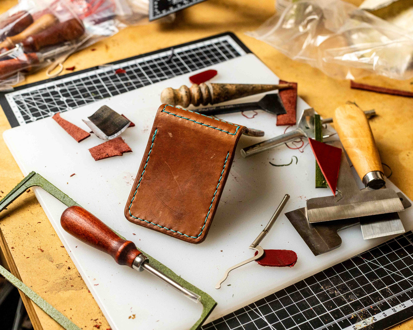 The Driver Wallet – Handmade Brown Leather Bifold with Thumb Slots